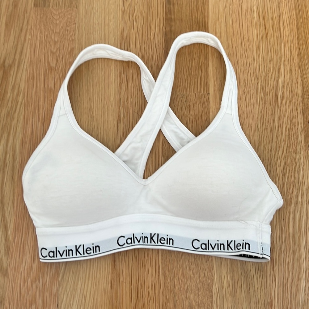 White Calvin Klein Cross Back Sports Bra!